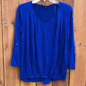 ⚡️⚡️⚡️Cable & Gauge Button Rolled 3/4 Sleeve Top